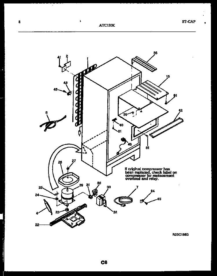 SYSTEM AND AUTOMATIC DEFROST PARTS Diagram and Parts List for ATC130BK2  Frigidaire Refrigerator