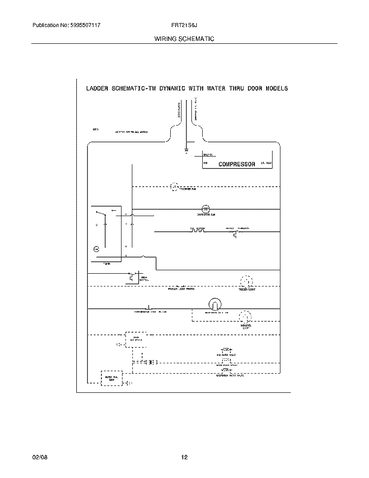 WIRING SCHEMATIC Diagram and Parts List for FRT21IS6JB0  Frigidaire Refrigerator