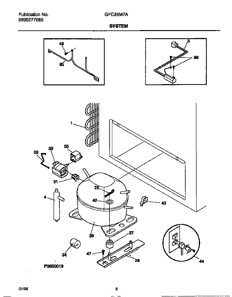 SYSTEM Diagram and Parts List for GFC25M7AW4  Gibson Freezer