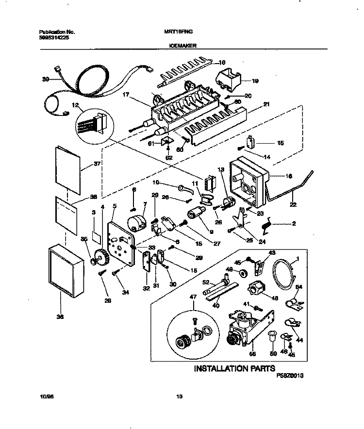 I / M Diagram and Parts List for MRT15FNGD0  Frigidaire Refrigerator