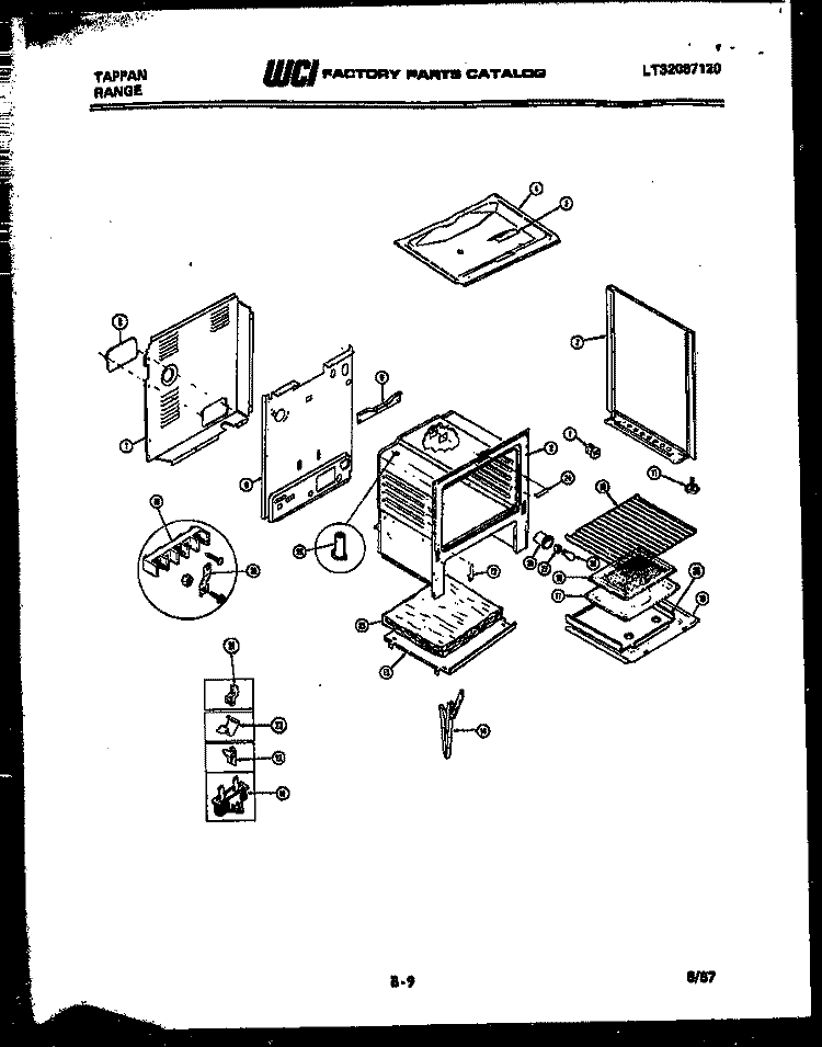 BODY PARTS Diagram and Parts List for 31-3647-66-02  Tappan Range