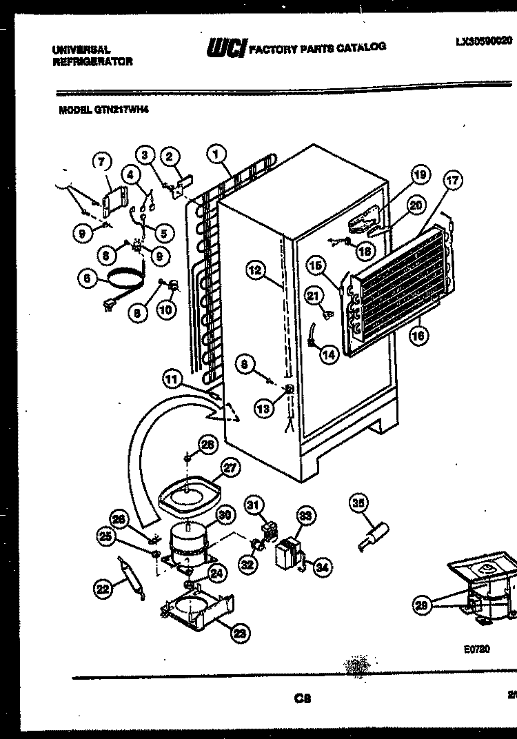 SYSTEM AND AUTOMATIC DEFROST PARTS Diagram and Parts List for GTN217BH4  Frigidaire Refrigerator