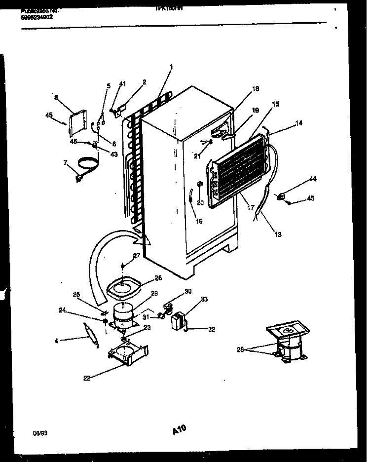 SYSTEM AND AUTOMATIC DEFROST PARTS Diagram and Parts List for TPK180HN2W  Kelvinator Refrigerator