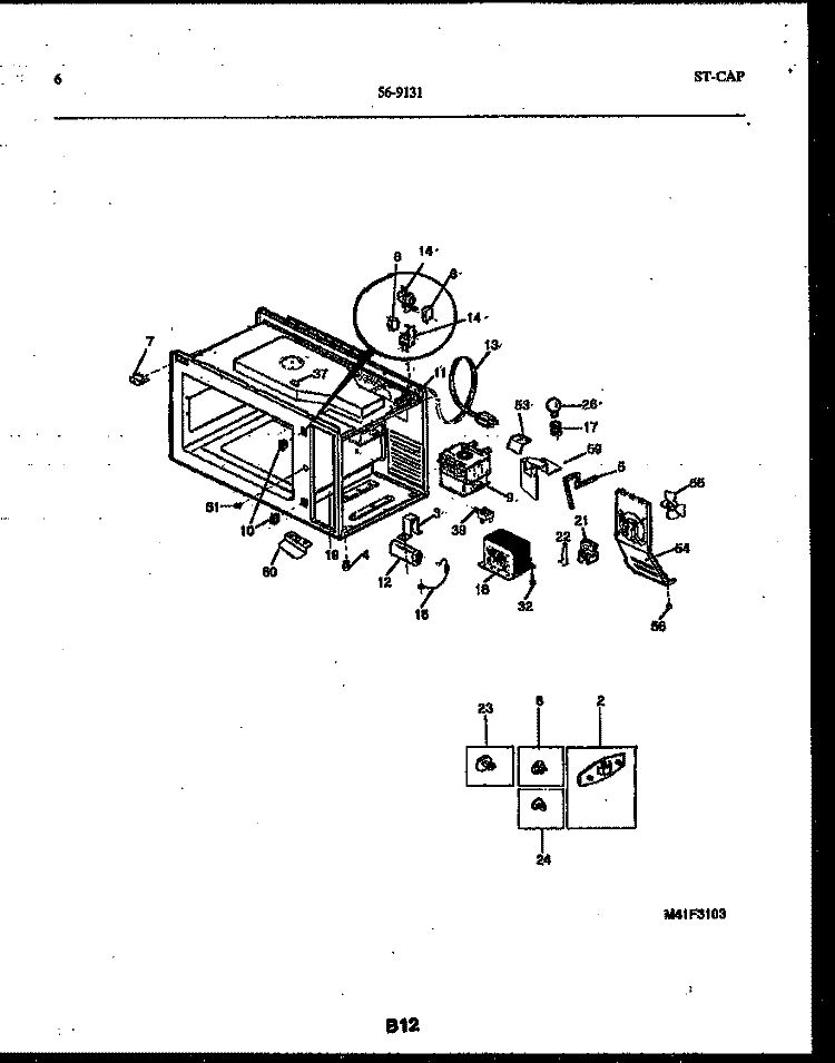 FUNCTIONAL PARTS Diagram and Parts List for 56-9131-10-01  Tappan Microwave