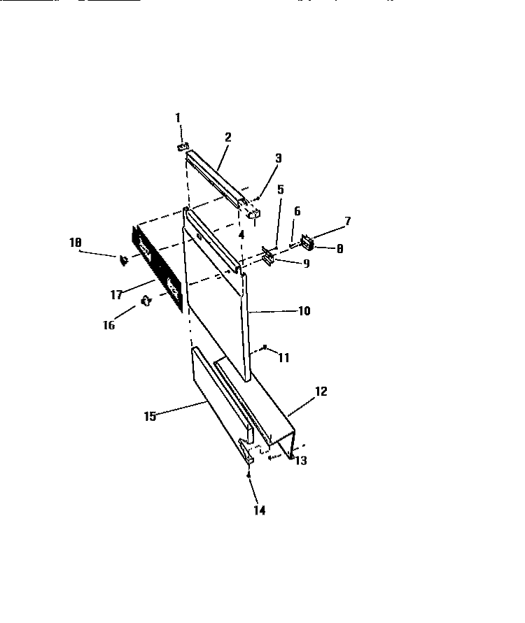 OUTER DOOR Diagram and Parts List for DWU2005T3W  Kelvinator Dishwasher