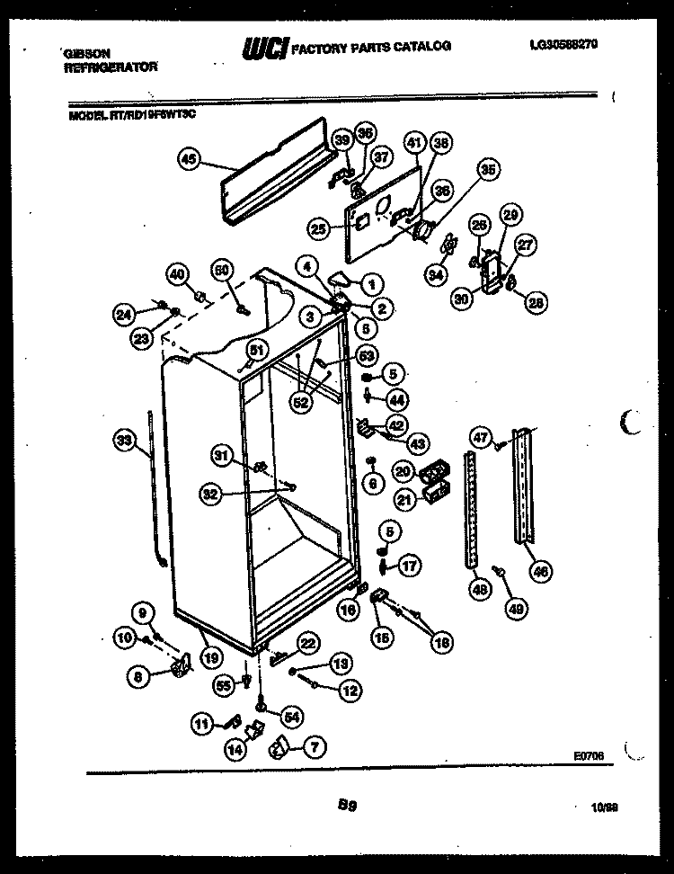 CABINET PARTS Diagram and Parts List for RD19F6WT3C  Gibson Refrigerator
