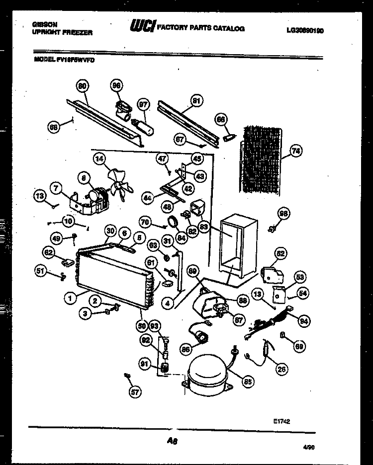 SYSTEM AND AUTOMATIC DEFROST PARTS Diagram and Parts List for FV16F5WVFD  Gibson Freezer