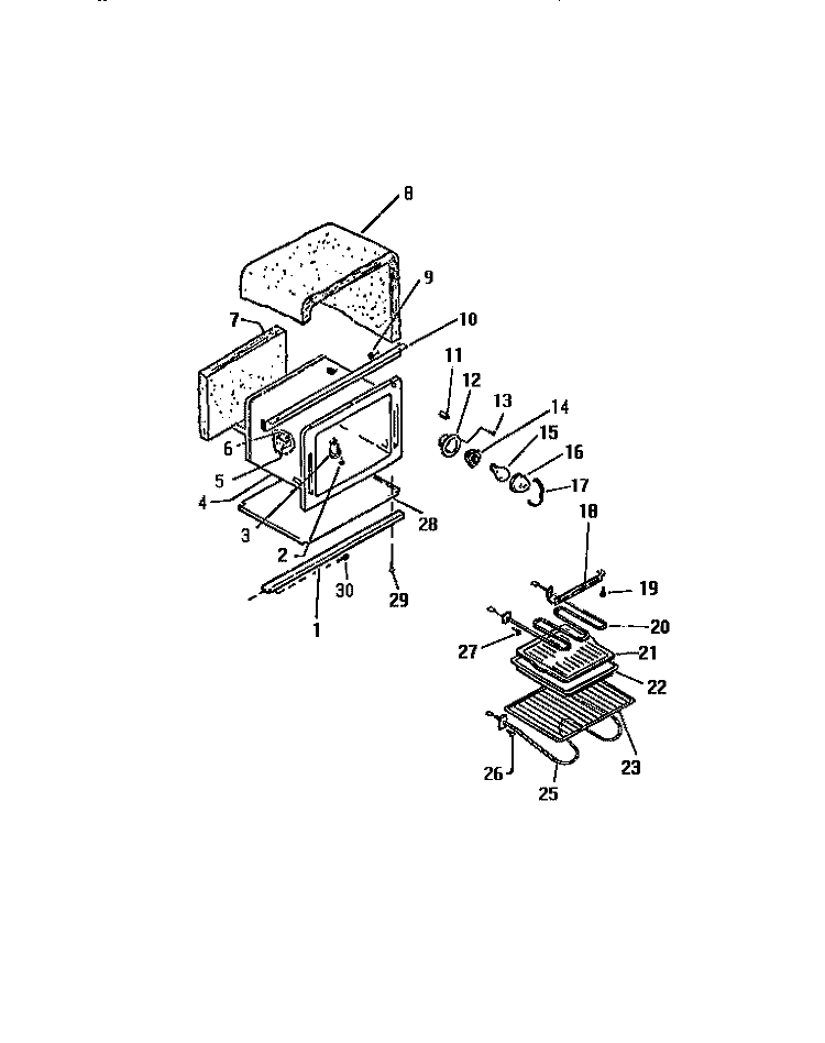 OVEN CAVITY Diagram and Parts List for REC305CD0  Kelvinator Range