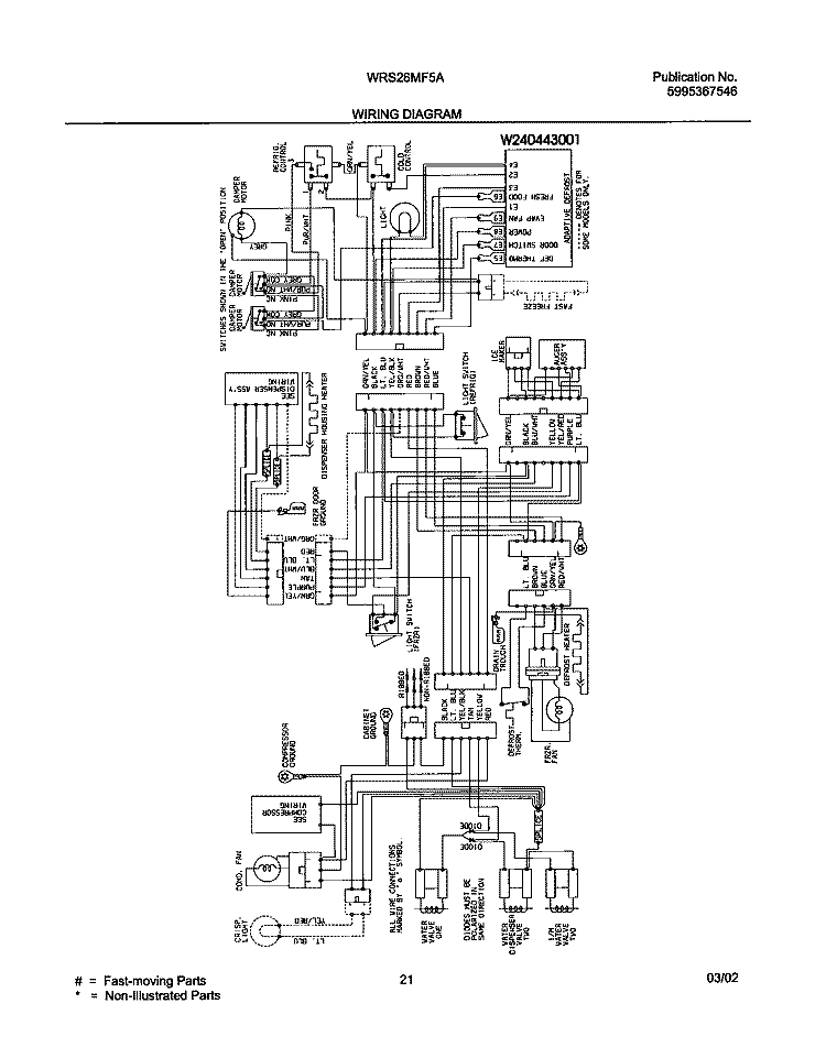 WIRING DIAGRAM Diagram and Parts List for WRS26MF5AQ1  Westinghouse Refrigerator