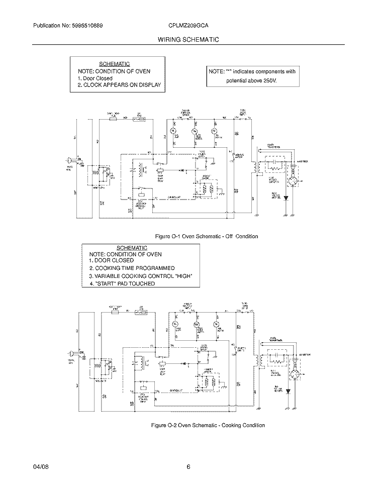 WIRING SCHEMATIC Diagram and Parts List for CPLMZ209GCA  Frigidaire Microwave