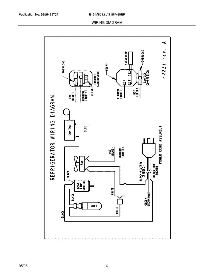 WIRING DIAGRAM Diagram and Parts List for E15IM60EPS0  Electrolux Ice Maker