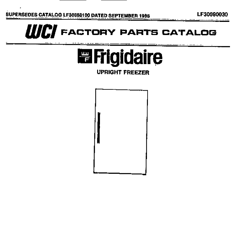 COVER Diagram and Parts List for UFP19DL4  Frigidaire Freezer