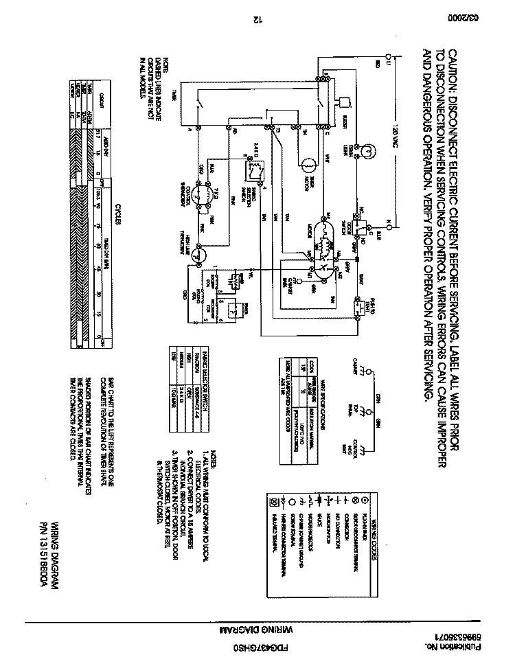 131518800 WIRING DIAGRAM Diagram and Parts List for FDG437GHS0  Frigidaire Dryer