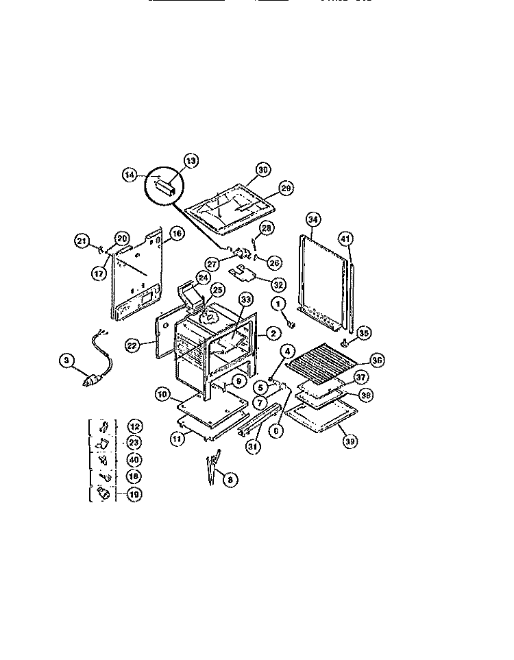 BODY Diagram and Parts List for CGC4S8DXF  Gibson Range