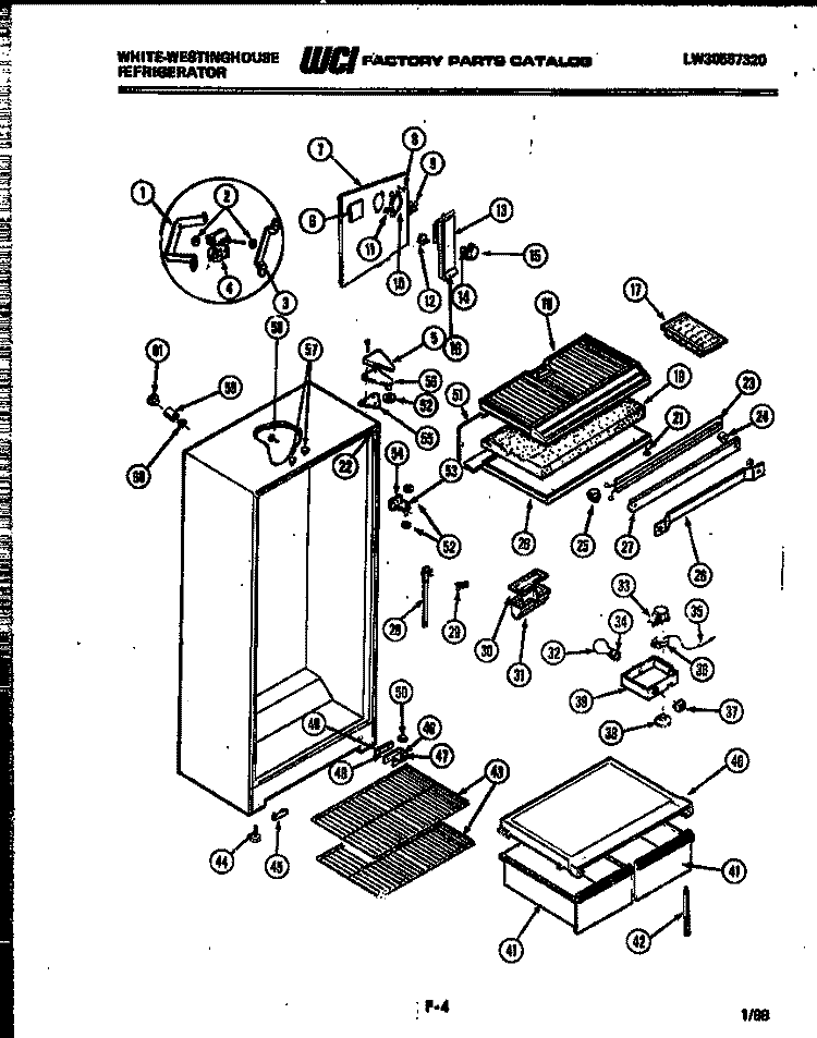 CABINET PARTS Diagram and Parts List for RT163GCH3  Frigidaire Refrigerator