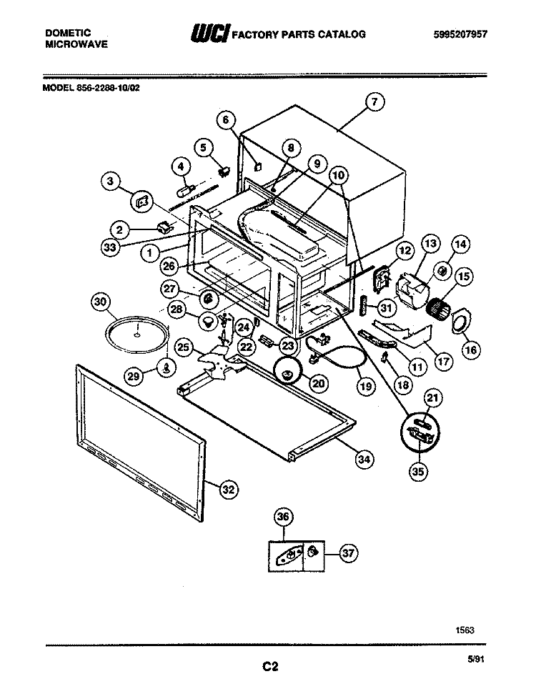 WRAPPER Diagram and Parts List for 856-2288-10/02  Frigidaire Microwave