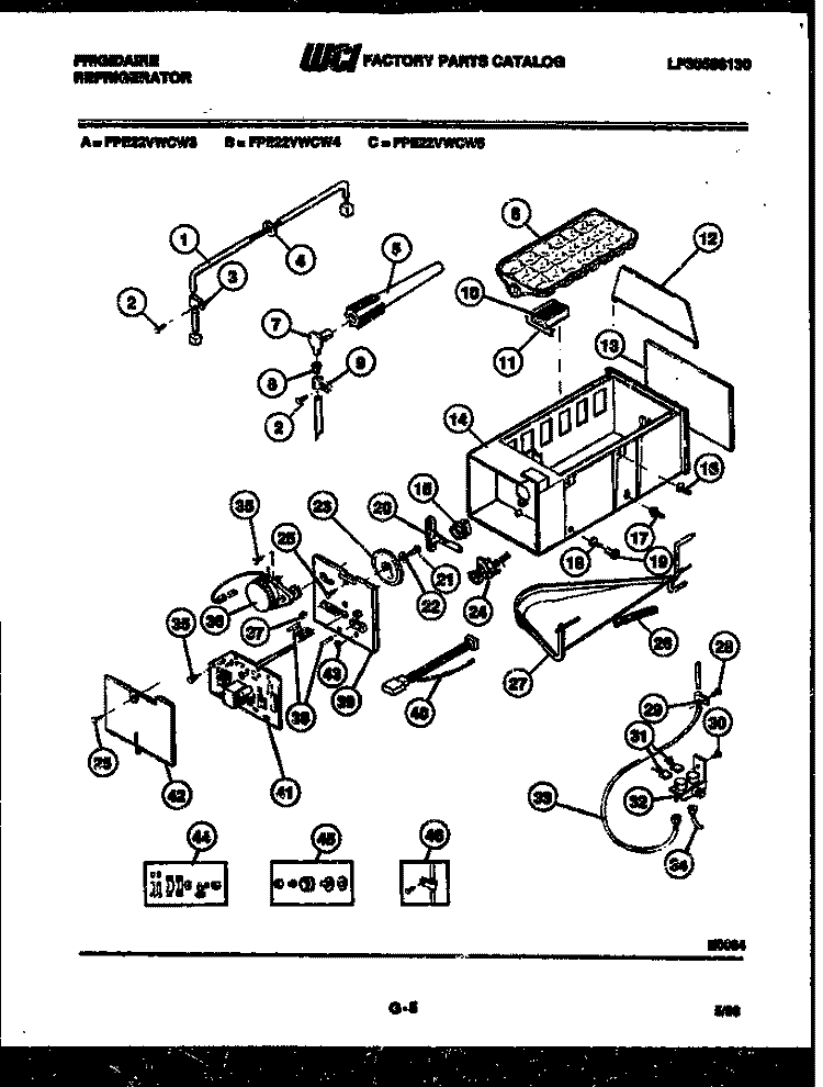 ICE MAKER AND INSTALLATION PARTS Diagram and Parts List for FPE22VWCH3  Frigidaire Refrigerator