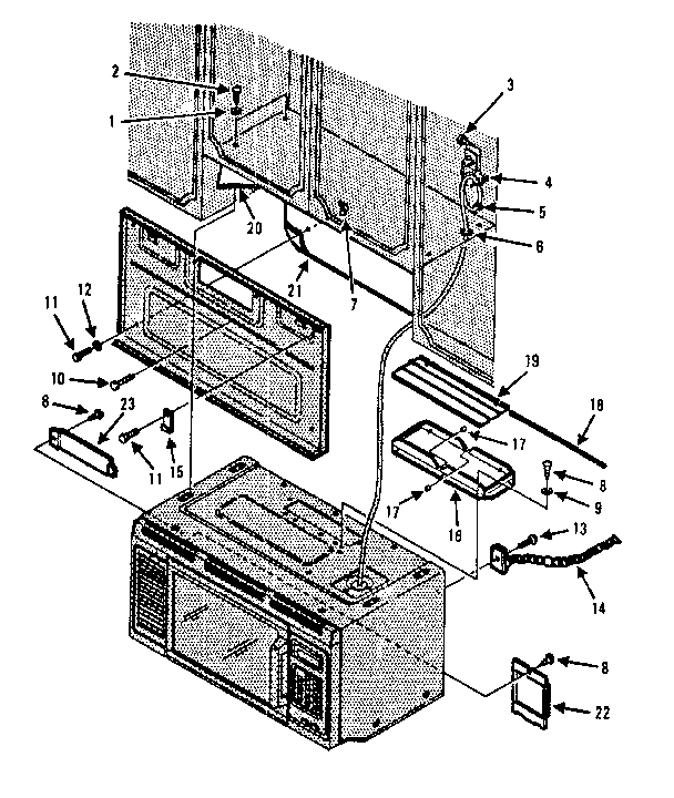 Installation Parts Diagram and Parts List for 5648775380  Kenmore Microwave