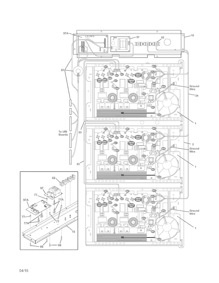 Controls/induction Units Diagram and Parts List for E36IC80QSS0  Electrolux Cooktop