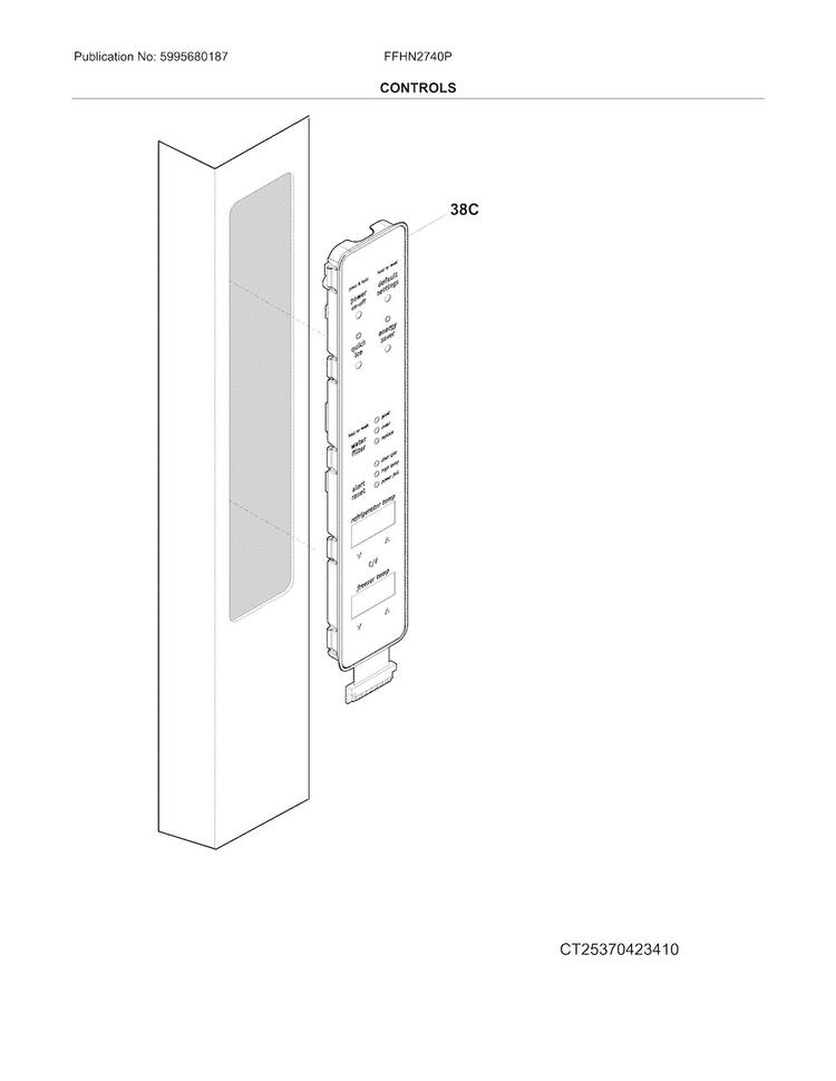 Controls Diagram and Parts List for FFHN2740PS6A  Frigidaire Refrigerator