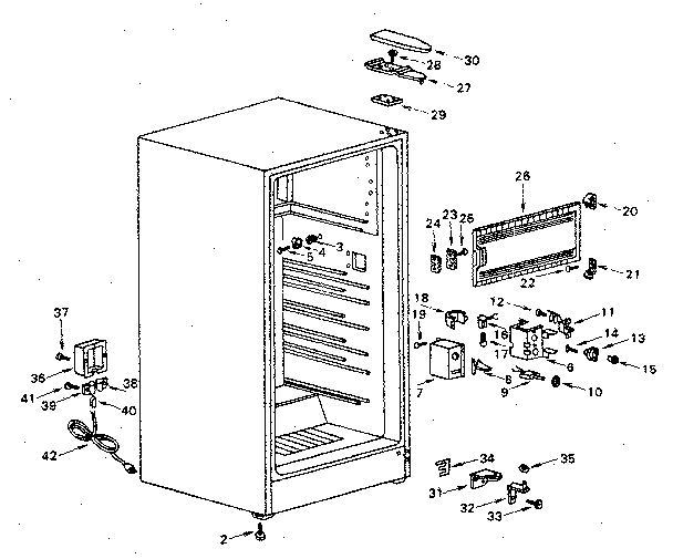 Cabinet Parts Diagram and Parts List for 5648611180  Kenmore Refrigerator