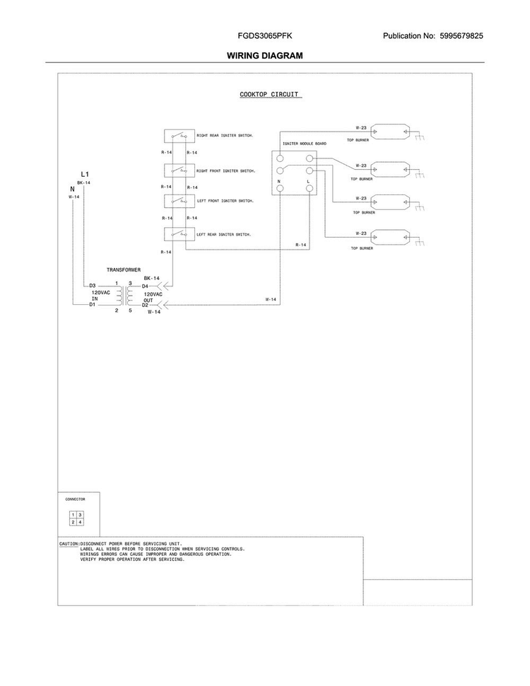 Wiring Diagram Diagram and Parts List for FGDS3065PFK  Frigidaire Range