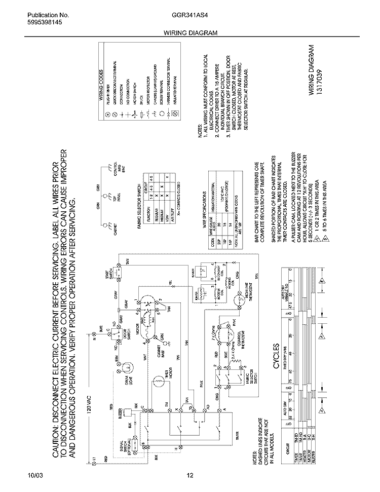 WIRING DIAGRAM Diagram and Parts List for GGR341AS4  Gibson Dryer