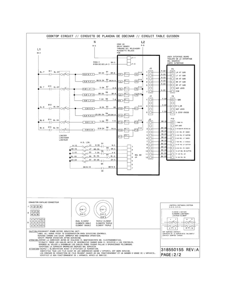 Wiring Diagram Diagram and Parts List for EW30ES65GSI  Electrolux Range
