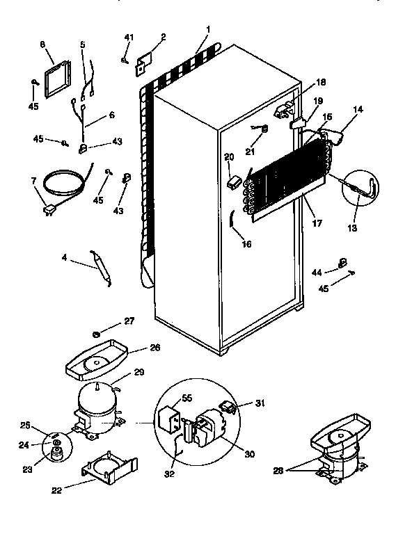 System Diagram and Parts List for FRT21TN0D3  Frigidaire Refrigerator
