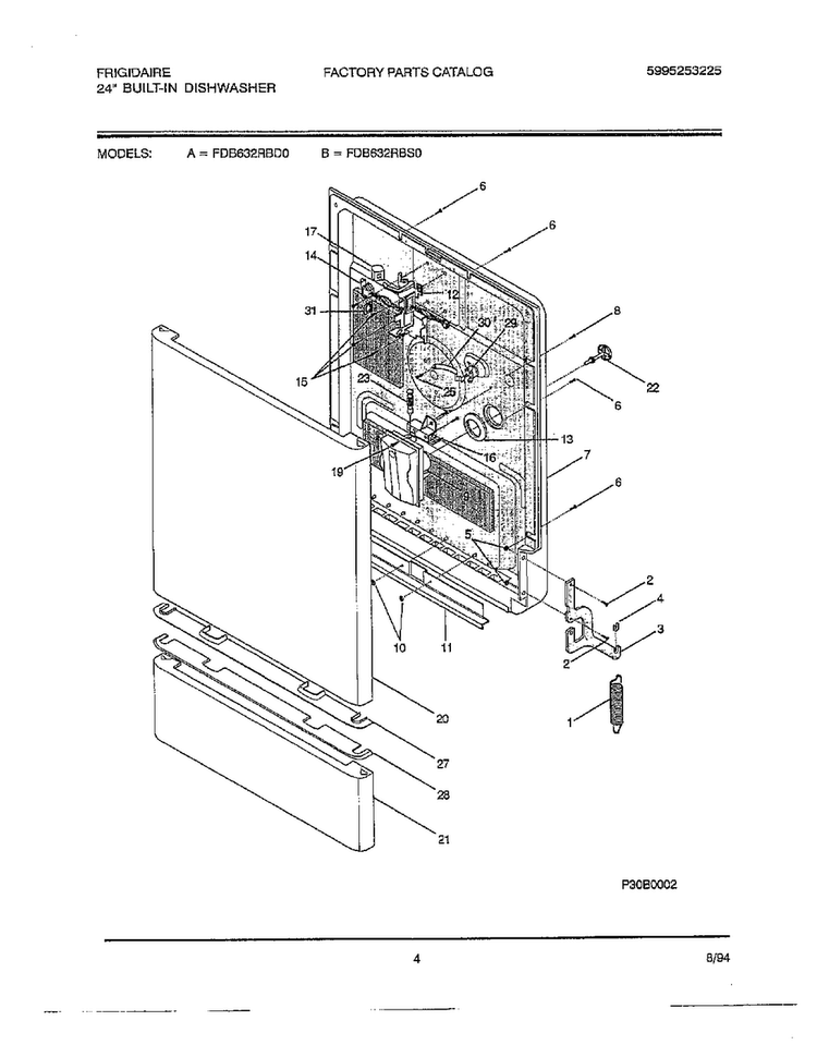 24" Built In Dishwasher Page 3 Diagram and Parts List for 763  Frigidaire Dishwasher