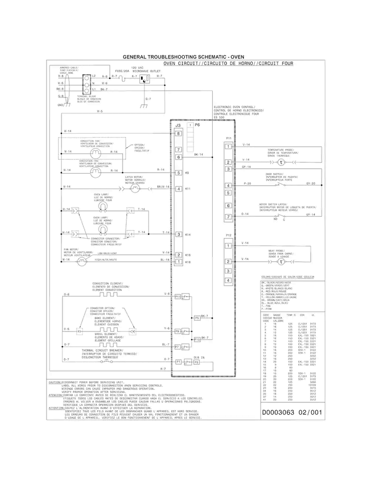 Wiring Diagram Diagram and Parts List for FGMC2765PFE  Frigidaire Microwave Oven Combo
