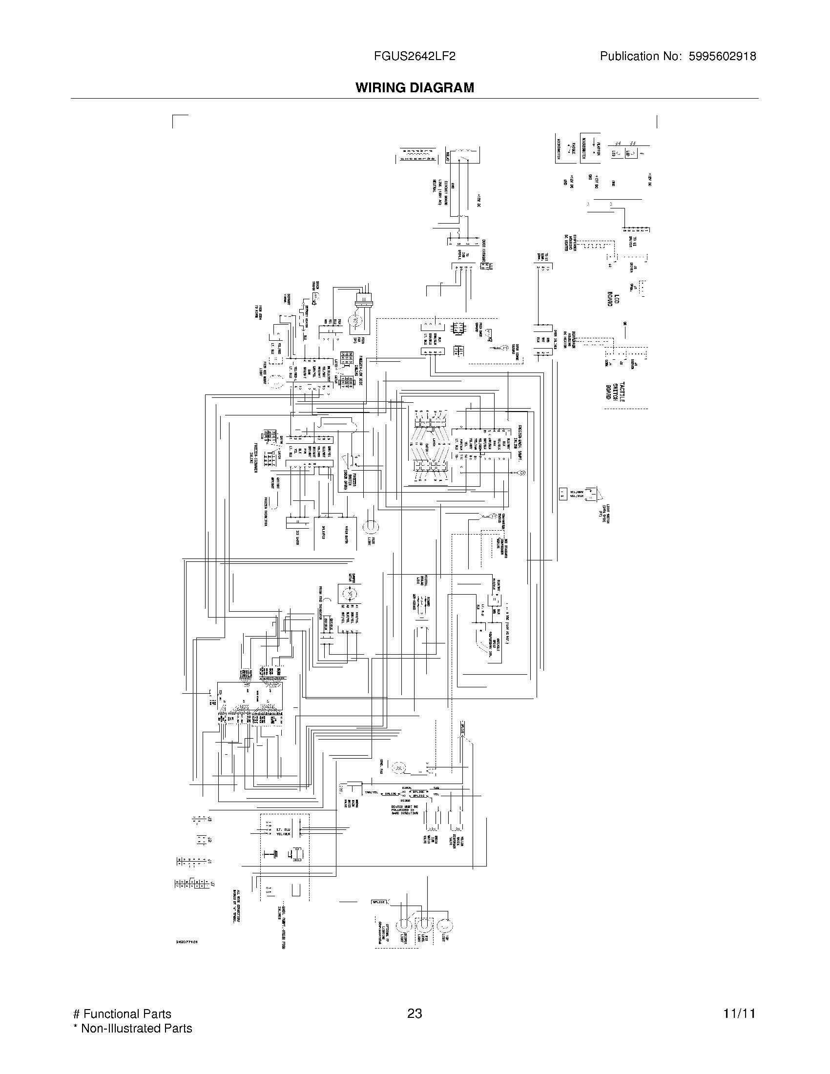 23 - WIRING DIAGRAM Diagram and Parts List for FGUS2642LF2  Frigidaire Refrigerator
