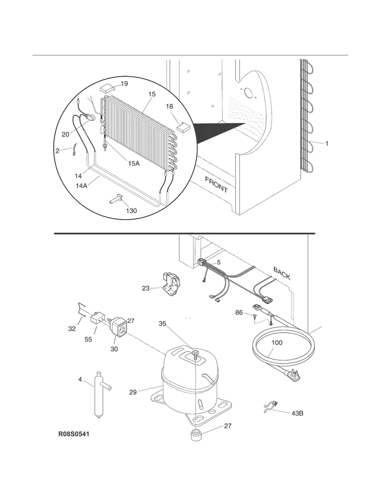 System Diagram and Parts List for 25360722015  Kenmore Refrigerator