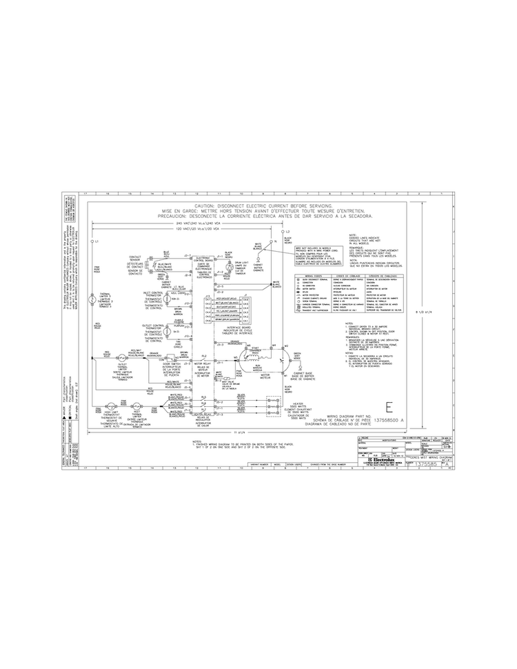 Wiring Diagram Diagram and Parts List for EIMED60JIW5  Electrolux Dryer