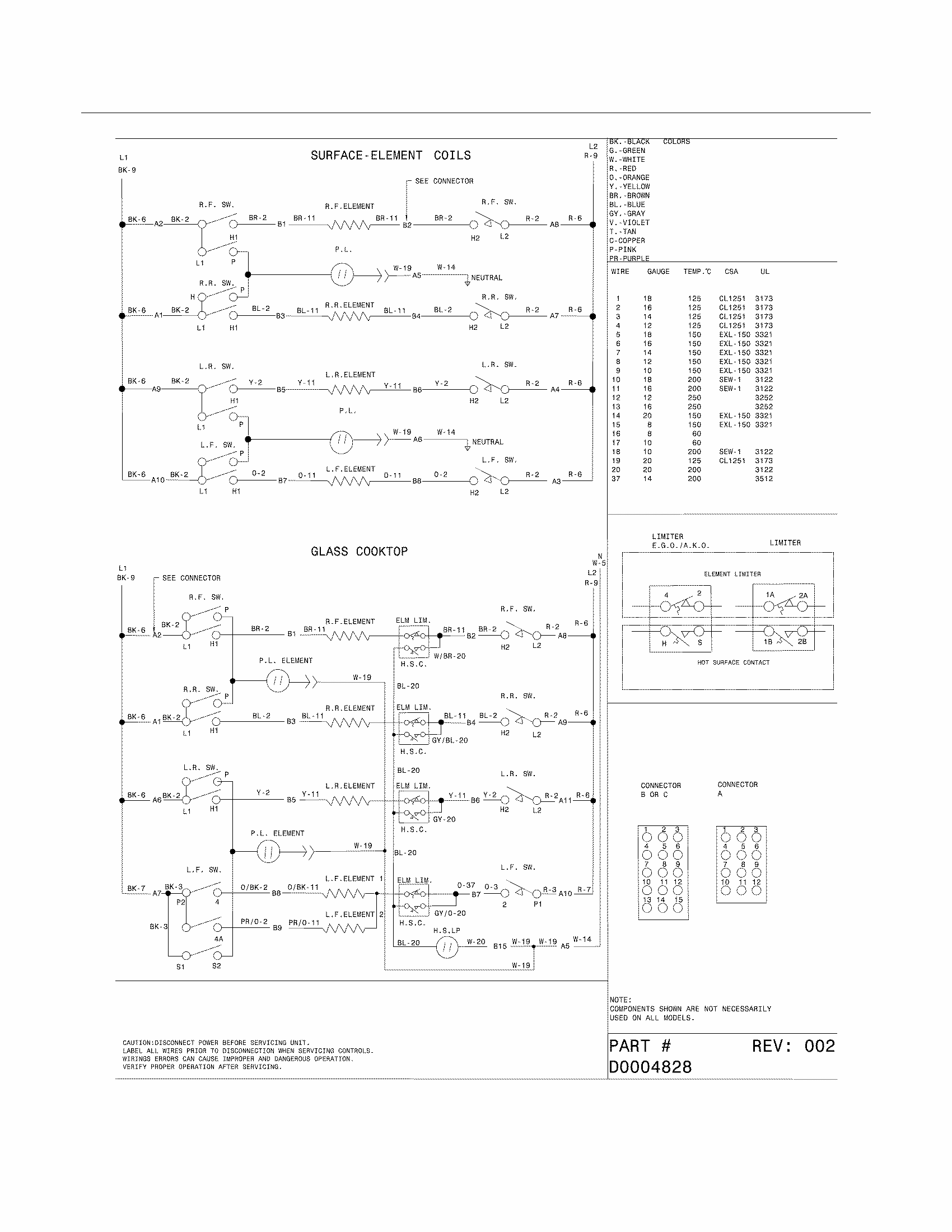 Wiring Diagram Diagram and Parts List for 79042529310  Kenmore Range