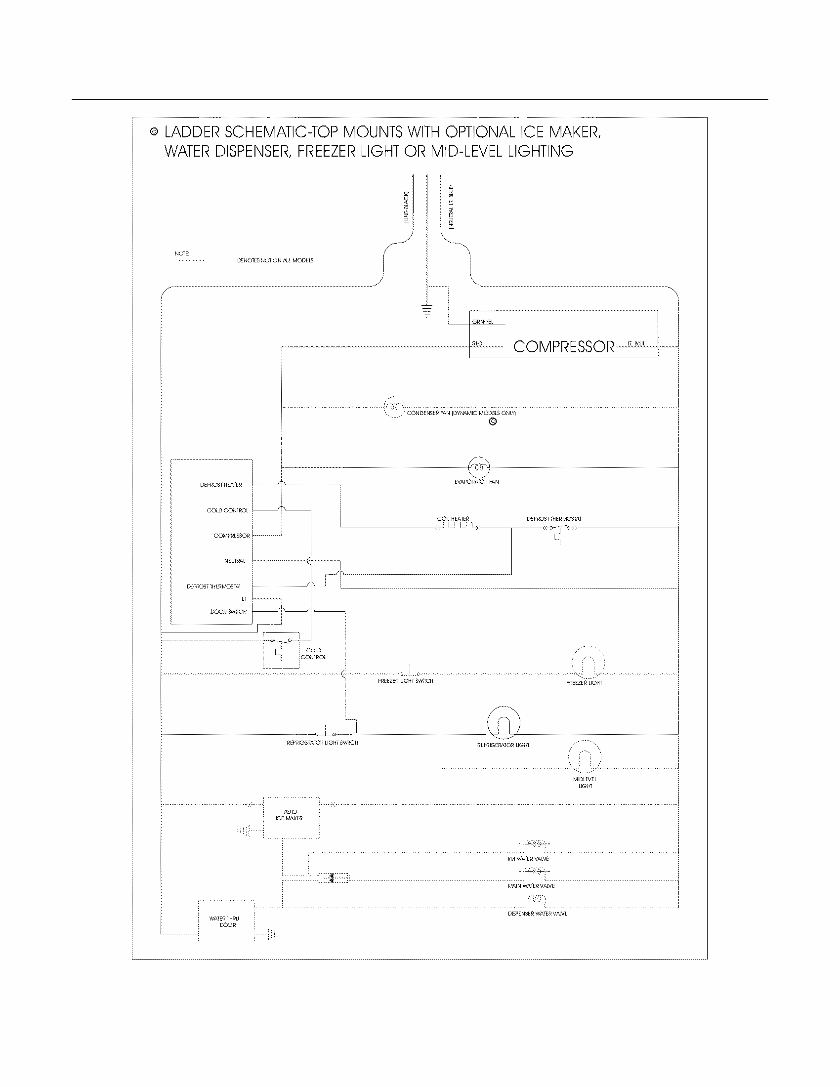 Wiring Schematic Diagram and Parts List for FGUI2149LP2  Frigidaire Refrigerator