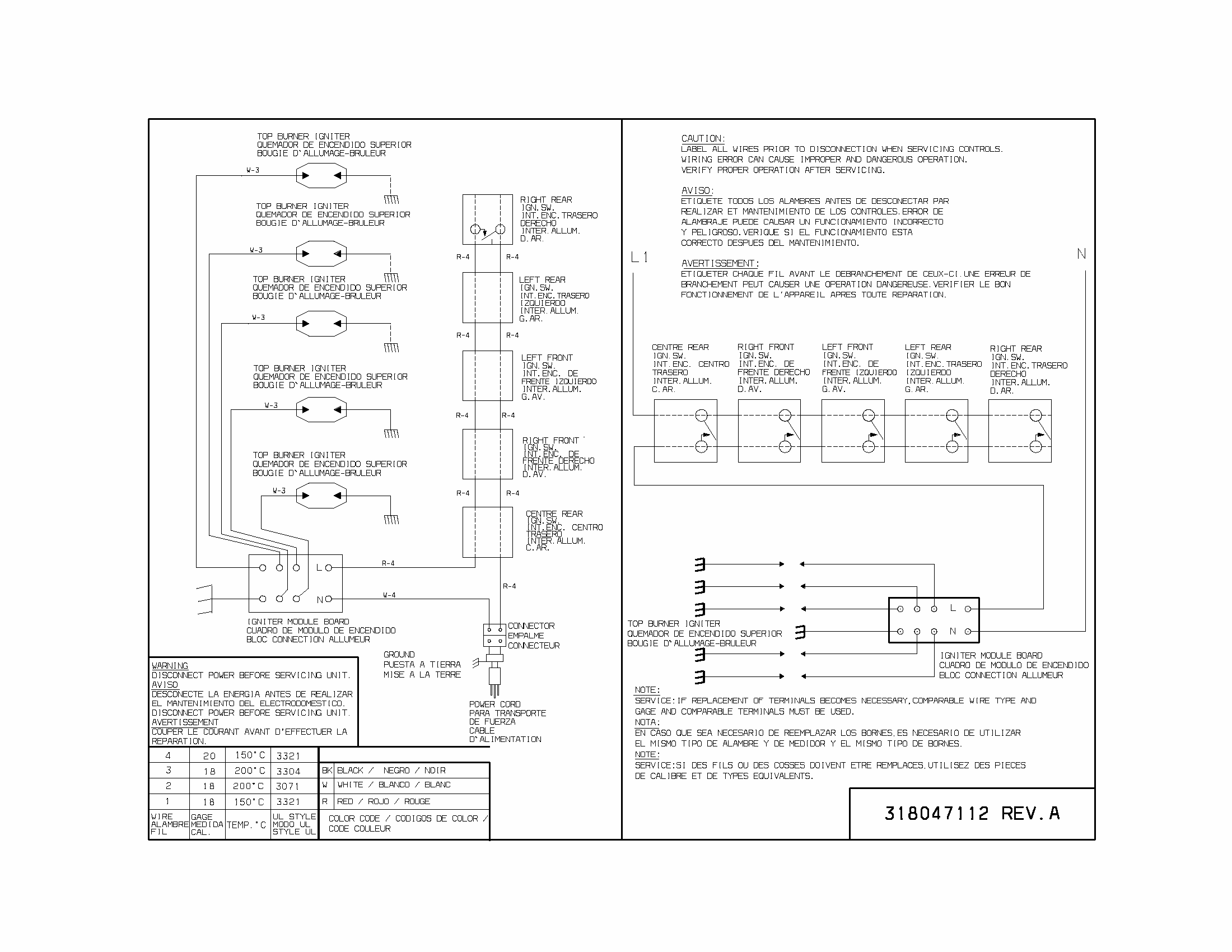 Wiring Diagram Diagram and Parts List for 79033394401  Kenmore Cooktop