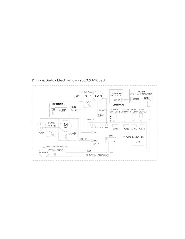 Wiring Diagram Diagram and Parts List for LAD504DUL11  Frigidaire Dehumidifier
