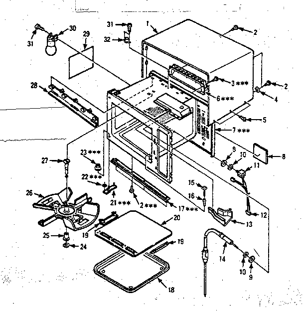 Cabinet Parts Diagram and Parts List for 5648773581  Kenmore Microwave