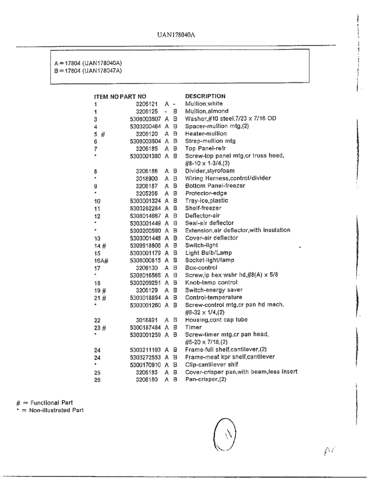 Top Mount Refrigerator Page 11 Diagram and Parts List for 178040A  Frigidaire Refrigerator
