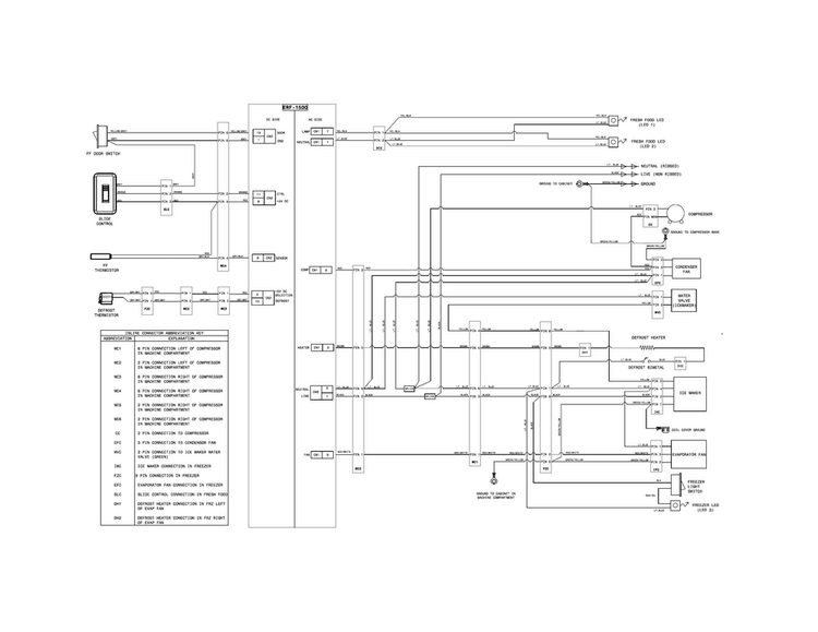 Wiring Schematic Diagram and Parts List for 25370639412  Kenmore Refrigerator