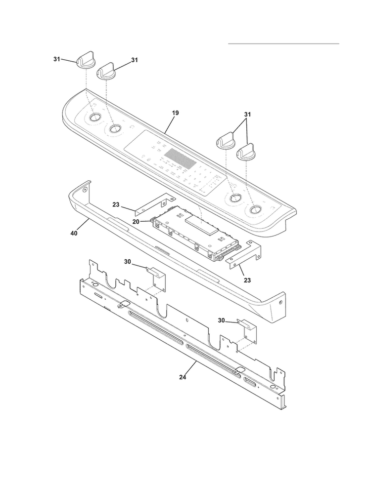 Backguard Diagram and Parts List for CPGS3085KF7  Frigidaire Range