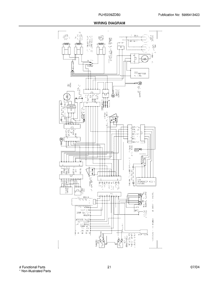 WIRING DIAGRAM Diagram and Parts List for PLHS239ZDB0  Frigidaire Refrigerator