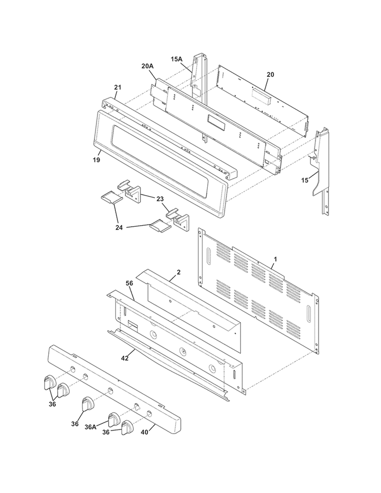 Backguard Diagram and Parts List for LPGF3091KSK  Frigidaire Range