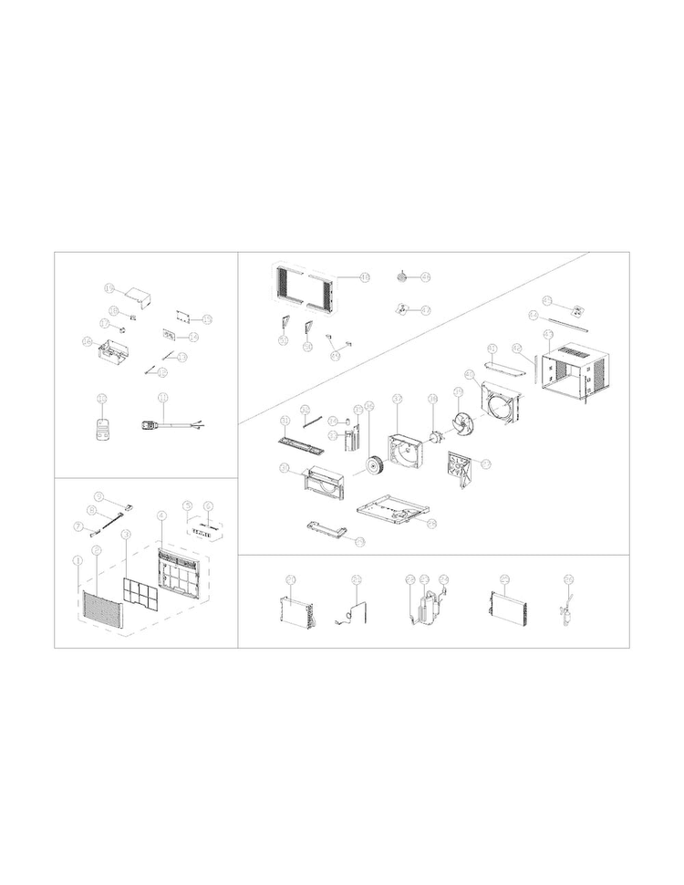 Recommended Spare Parts Diagram and Parts List for 25370151012  Kenmore Air Conditioner