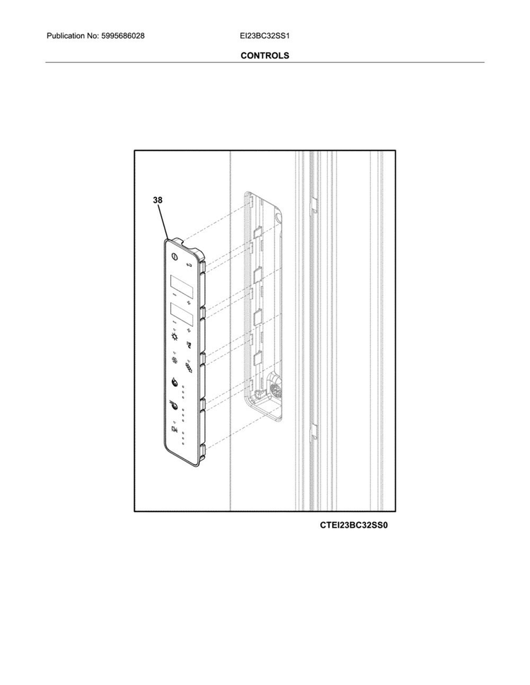Controls Diagram and Parts List for EI23BC32SS1  Electrolux Refrigerator