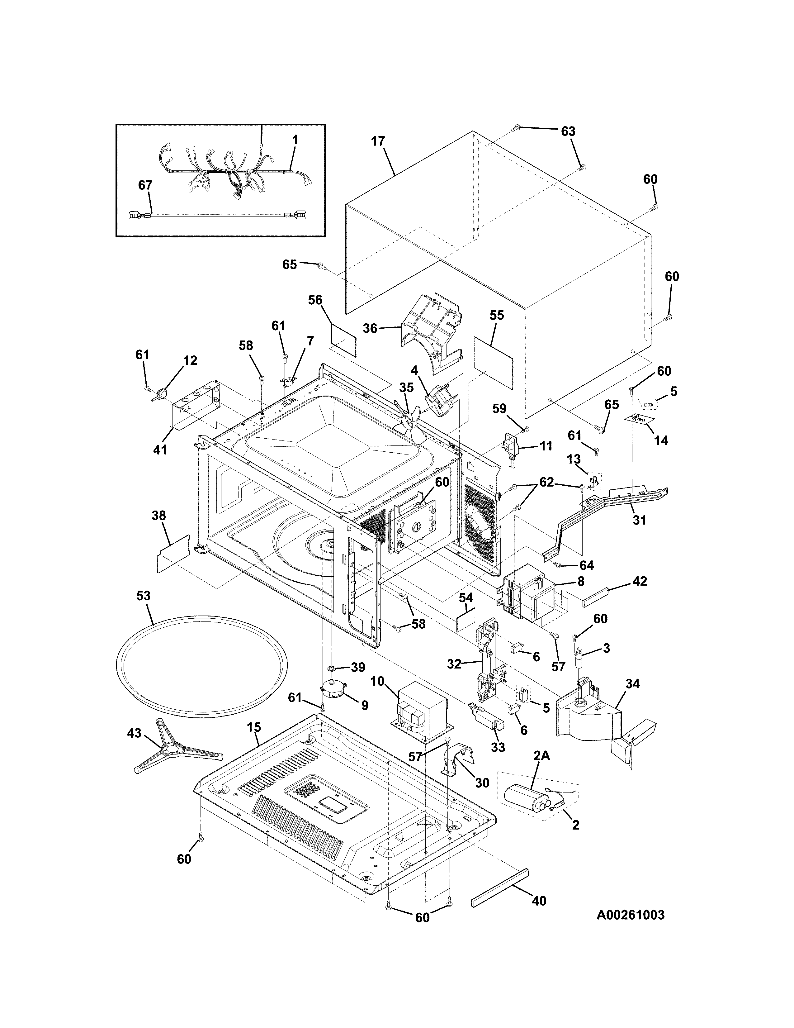 Microwave Diagram and Parts List for 79049612314  Kenmore Microwave