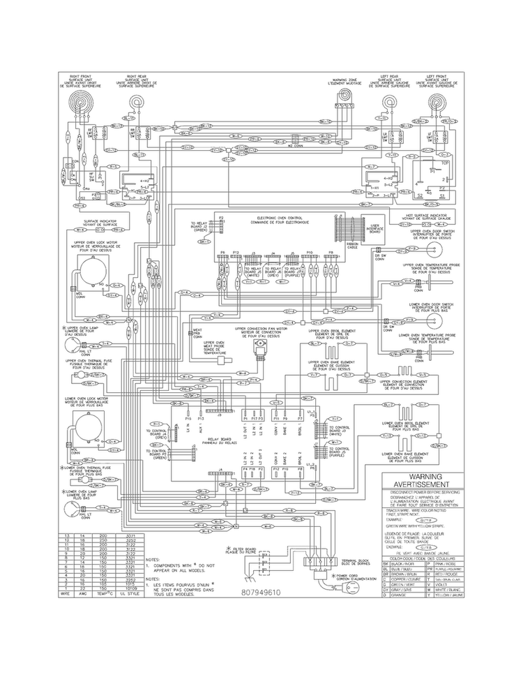 Wiring Diagra Diagram and Parts List for CGEF306TPFA  Frigidaire Range