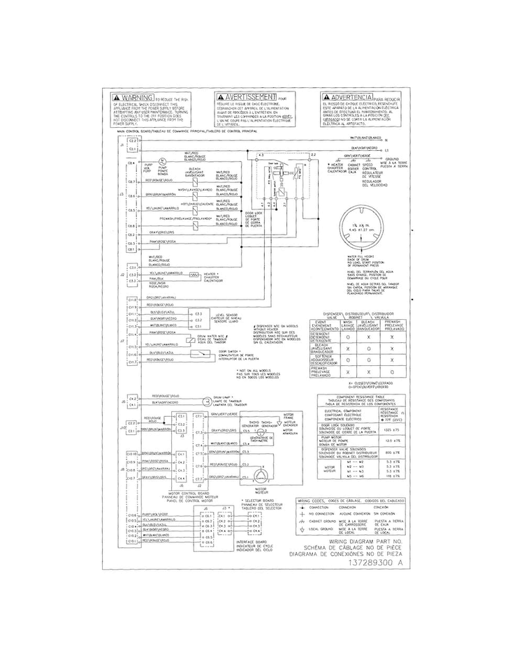 Wiring Diagram Diagram and Parts List for 41741122310  Kenmore Washer
