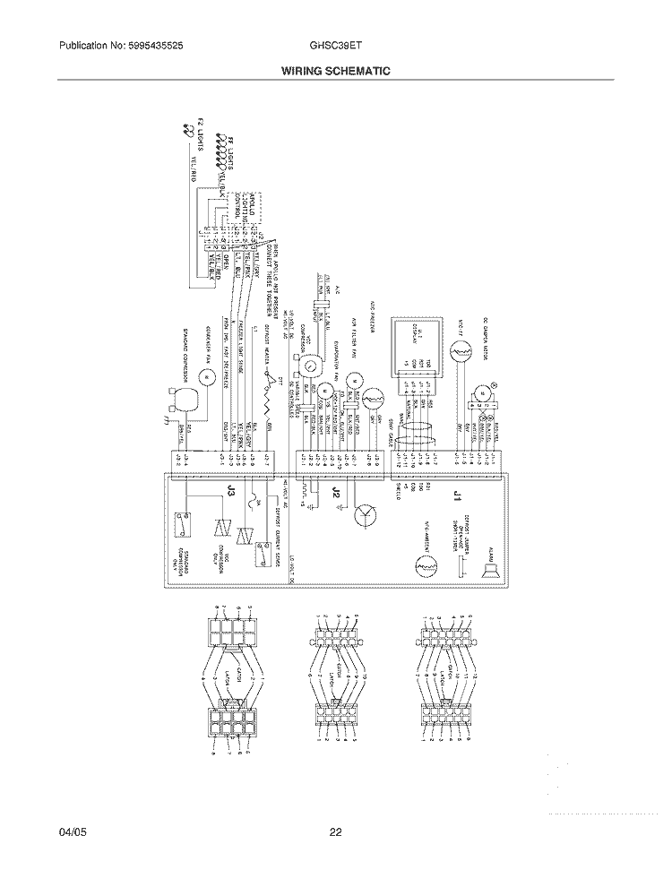 WIRING SCHEMATIC Diagram and Parts List for GHSC39ETEB1  Frigidaire Refrigerator